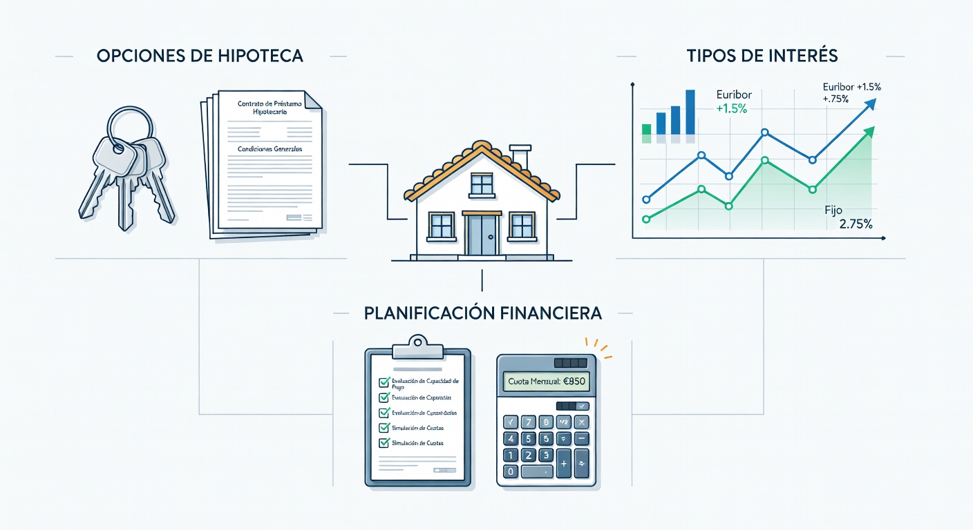 Opciones de hipoteca en España: análisis de tipos de interés y Euribor